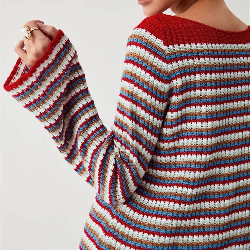Commense Spring Fling Stripe Short Pullover Sweater Dress NWT Small